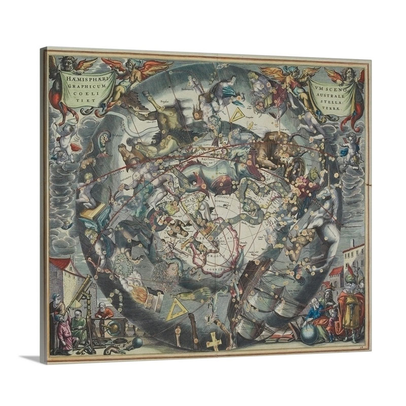 Old World Map Wall Art - Canvas - Gallery Wrap
