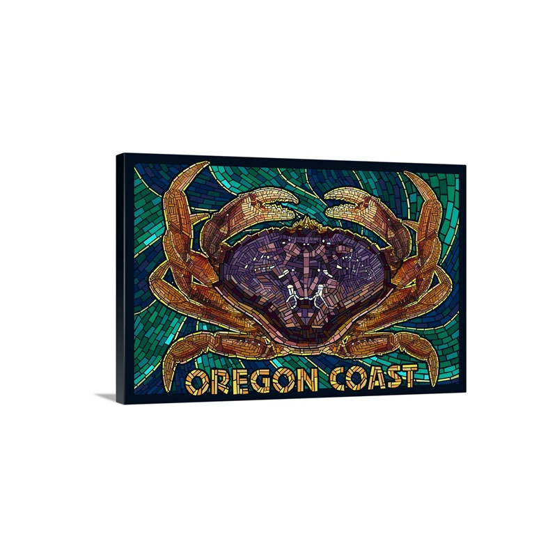 Oregon Coast Dungeness Crab Mosaic Wall Art - Canvas - Gallery Wrap