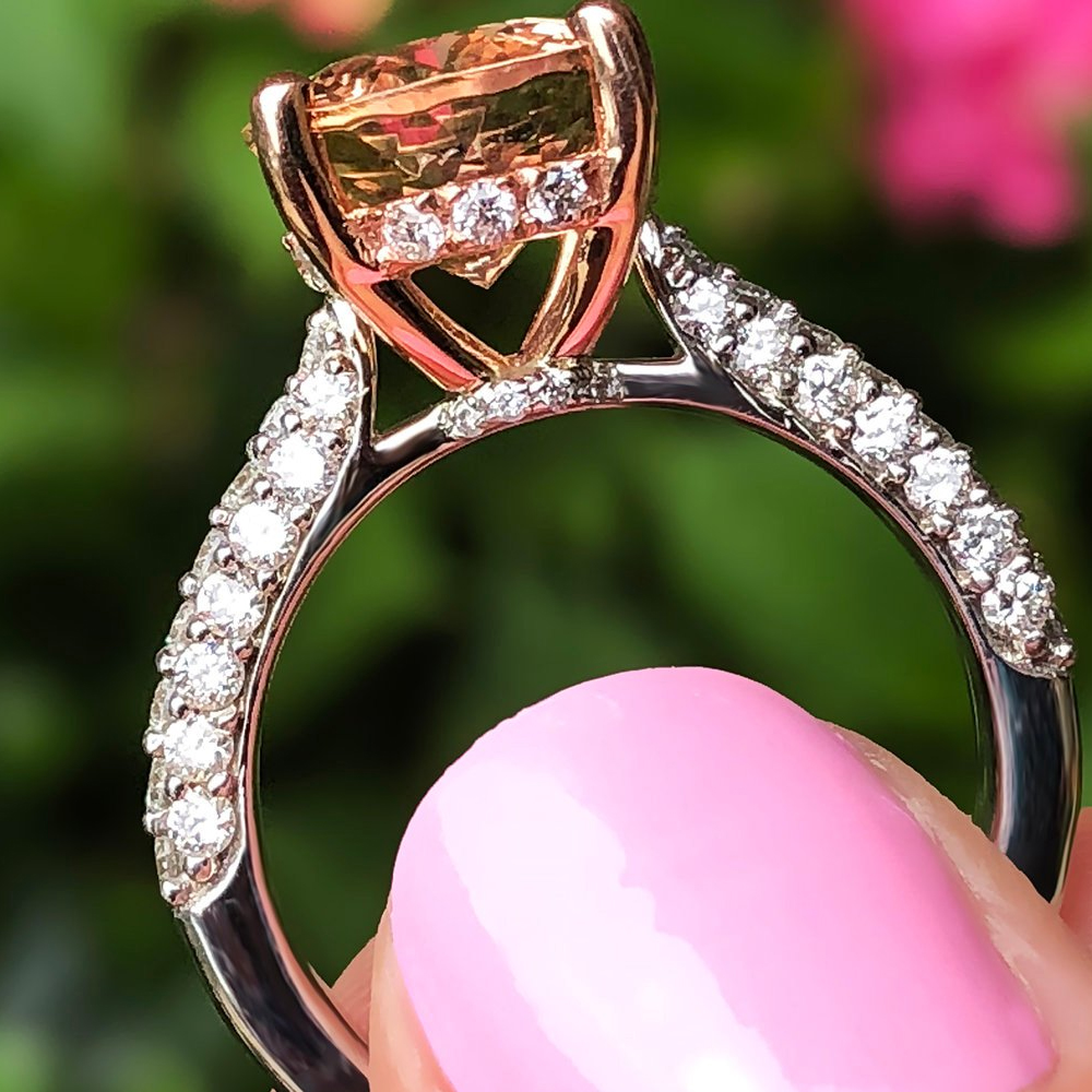 Peachy Pink Morganite Ring