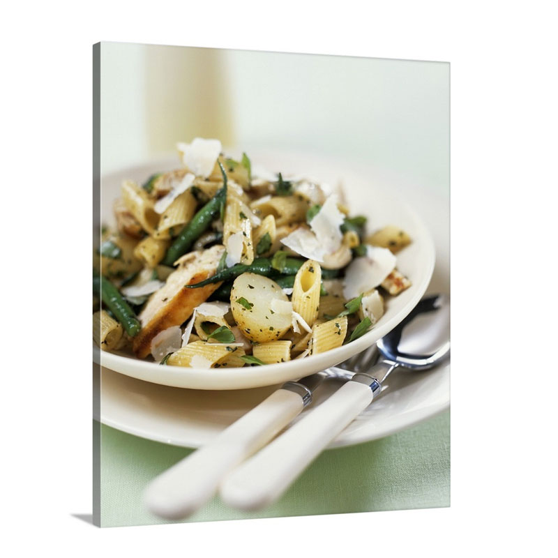 Pasta Con Le Patate Penne With Potatoes Chicken And Beans Wall Art - Canvas - Gallery Wrap