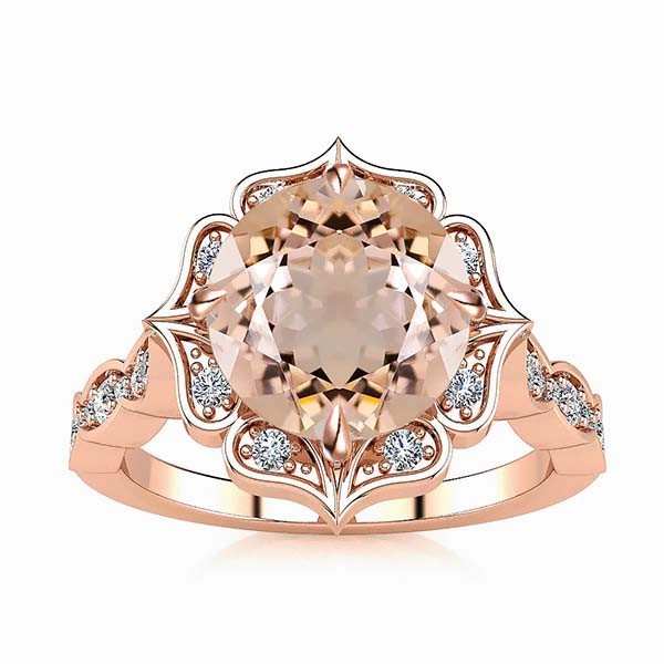 Permila Morganite Ring - Rose Gold