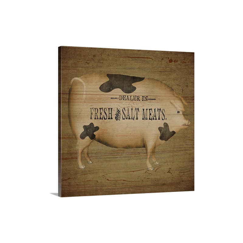 Pig Sign Wall Art - Canvas - Gallery Wrap