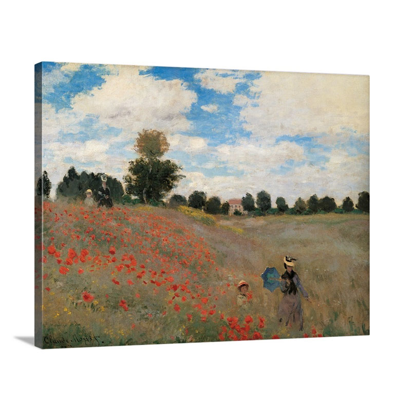 Poppy Field By Claude Monet 1873 Musee D'Orsay Paris France Wall Art - Canvas - Gallery Wrap