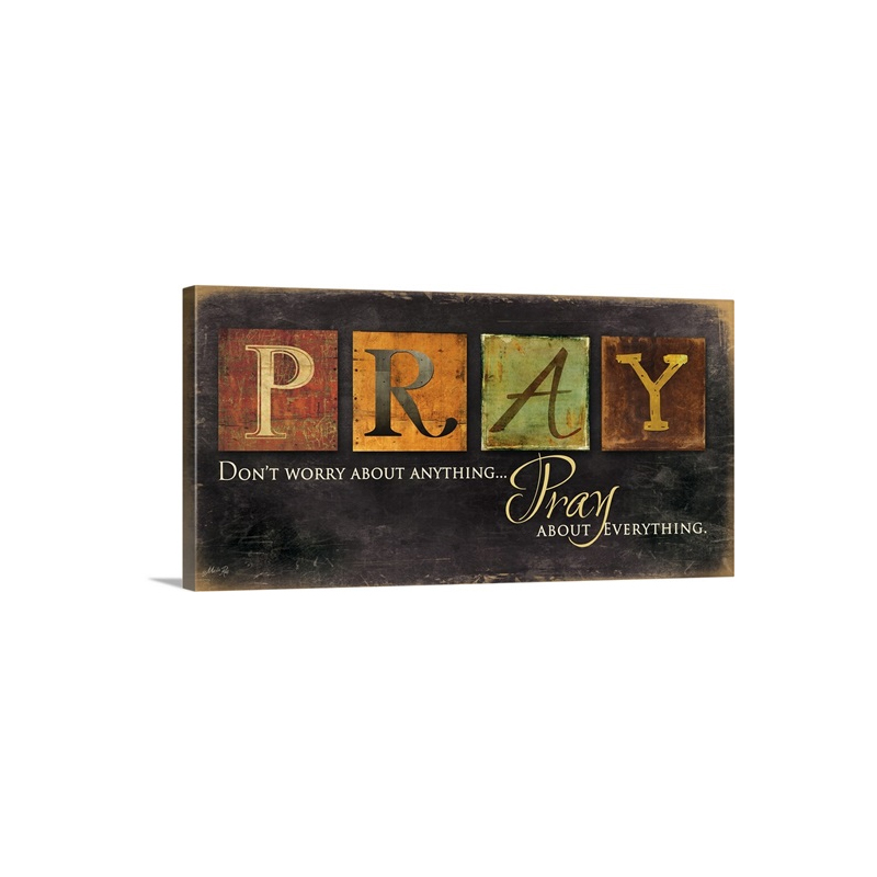 Pray  Don't Worry Wall  - Canvas - Gallery Wrap