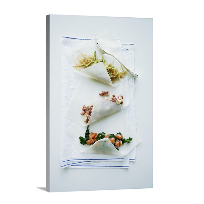 Prepared Spring Rolls With Various Fillings Wall Art - Canvas - Gallery Wrap