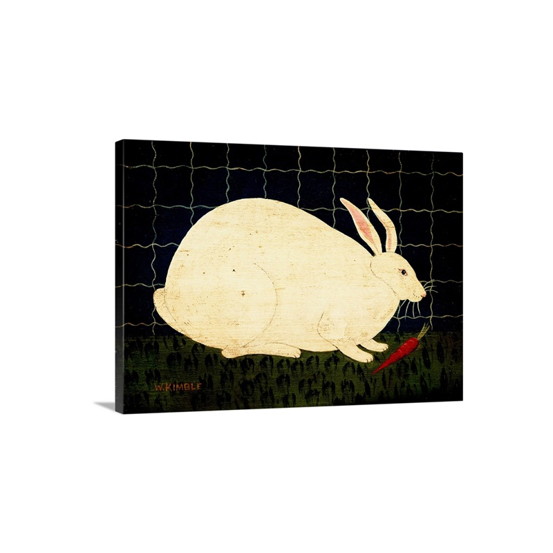 Rabbit With Carrot Wall Art - Canvas - Gallery Wrap