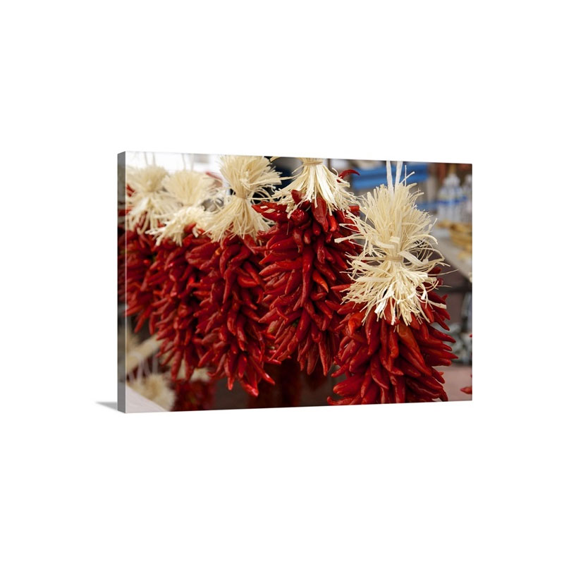 Red Chile Ristras In A Row In Santa Fe New Mexico Wall Art - Canvas - Gallery Wrap