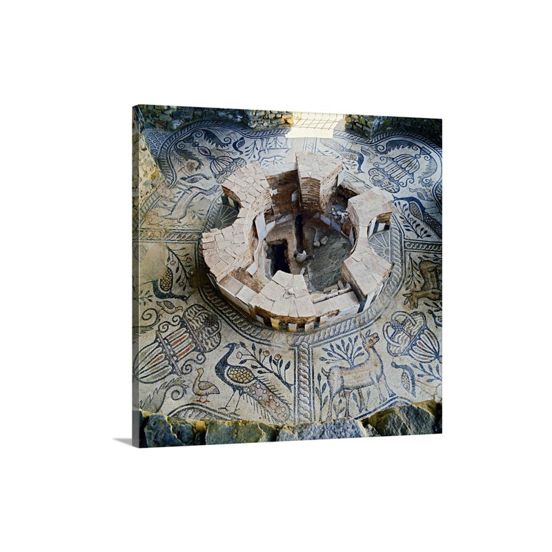 Republic Of Macedonia Gradsko Ancient Stobi Baptistery And Floor With Mosaics Wall Art - Canvas - Gallery Wrap