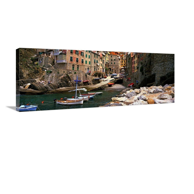 Riomaggiore Harbor Cinqueterre Italy Wall Art - Canvas - Gallery Wrap