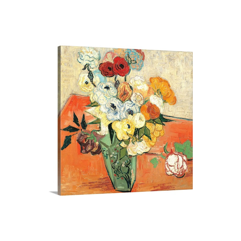 Roses And Anemones By Vincent Van Gogh 1890 Musee D'Orsay Paris France Wall Art - Canvas - Gallery Wrap
