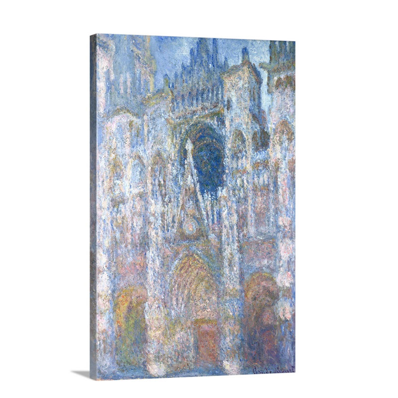 Rouen Cathedral Blue Harmony Morning Sunlight 1894 Wall Art - Canvas - Gallery Wrap