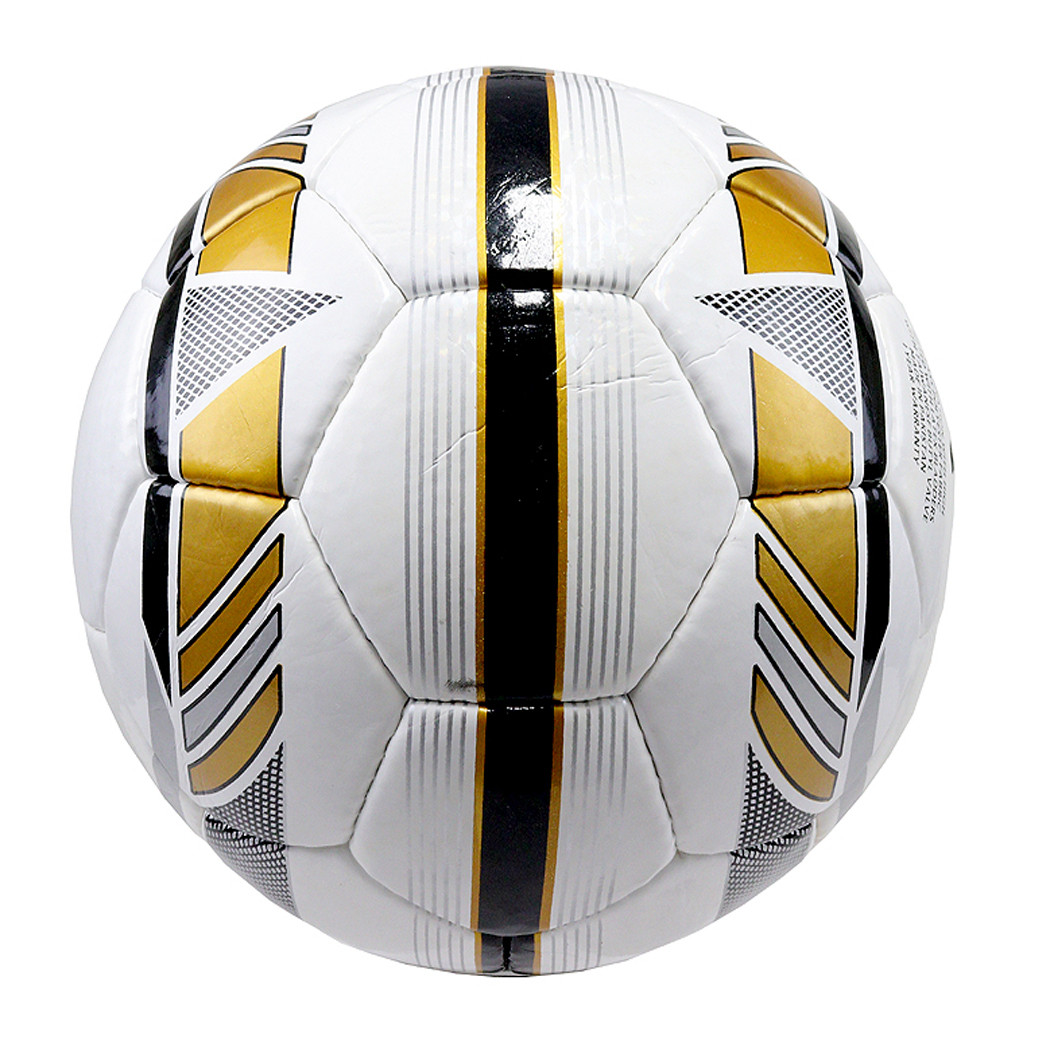 Perrini Premier Plus Indoor Outdoor Sports White Gold Silver Soccer Ball Size 5