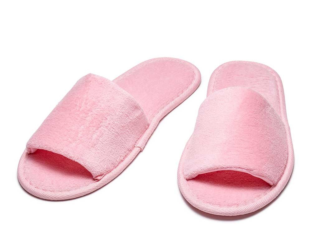 Open Toe Terry Slippers