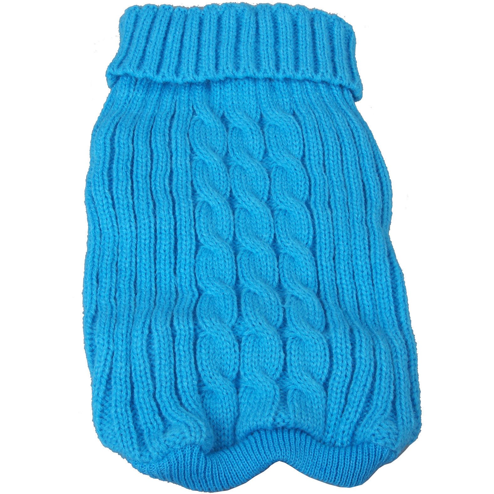 Heavy Cotton Rib-Collared Pet Sweater - Blue
