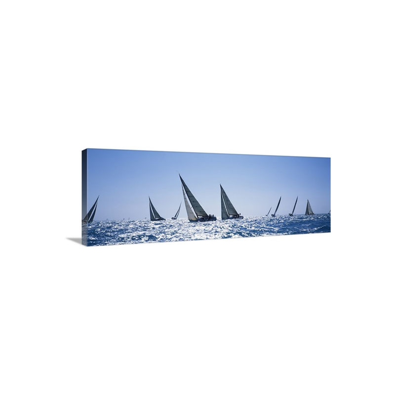Sailboats Racing In The Sea Farr 40's Race During Key West Race Week Key West Florida 2000 Wall Art - Canvas - Gallery Wrap