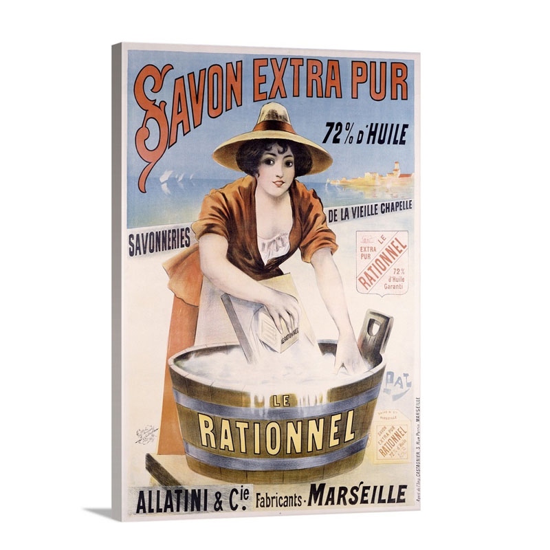 Savon Extra Pur Le Rationnel Vintage Poster By Jean De Paleologue Wall Art - Canvas - Gallery Wrap