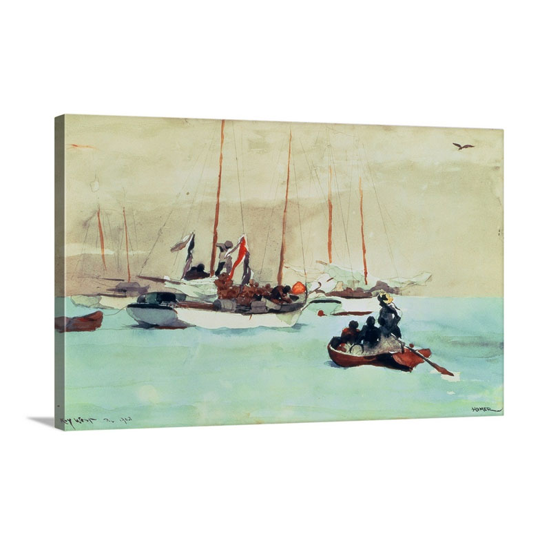 Schooners At Anchor Key West 1903 Wall Art - Canvas - Gallery Wrap