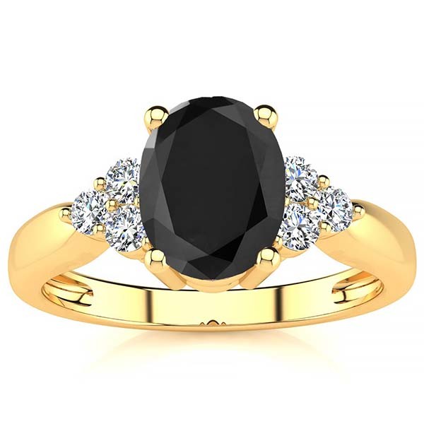 Selena Black Diamond Ring - Yellow Gold