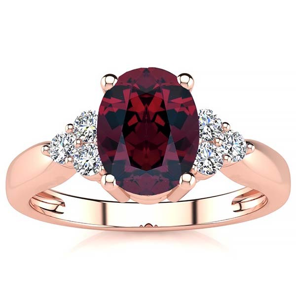 Selena Garnet Ring - Rose Gold