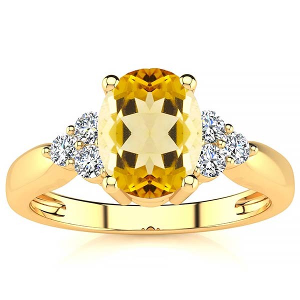 Selena Yellow Citrine Ring - Yellow Gold