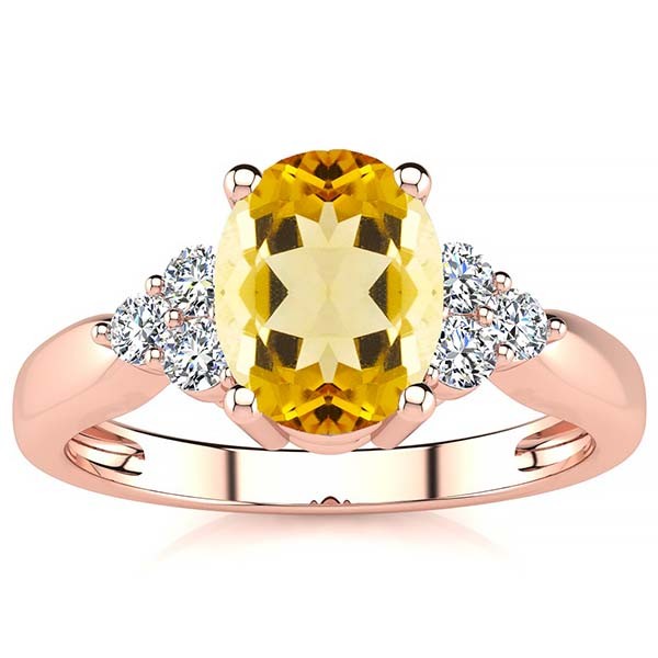 Selena Yellow Citrine Ring - Rose Gold
