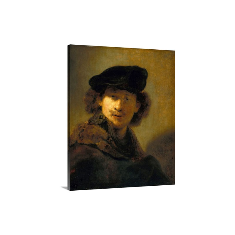 Self Portrait With Velvet Beret By Rembrandt Harmensz Van Rijn Wall Art - Canvas - Gallery Wrap