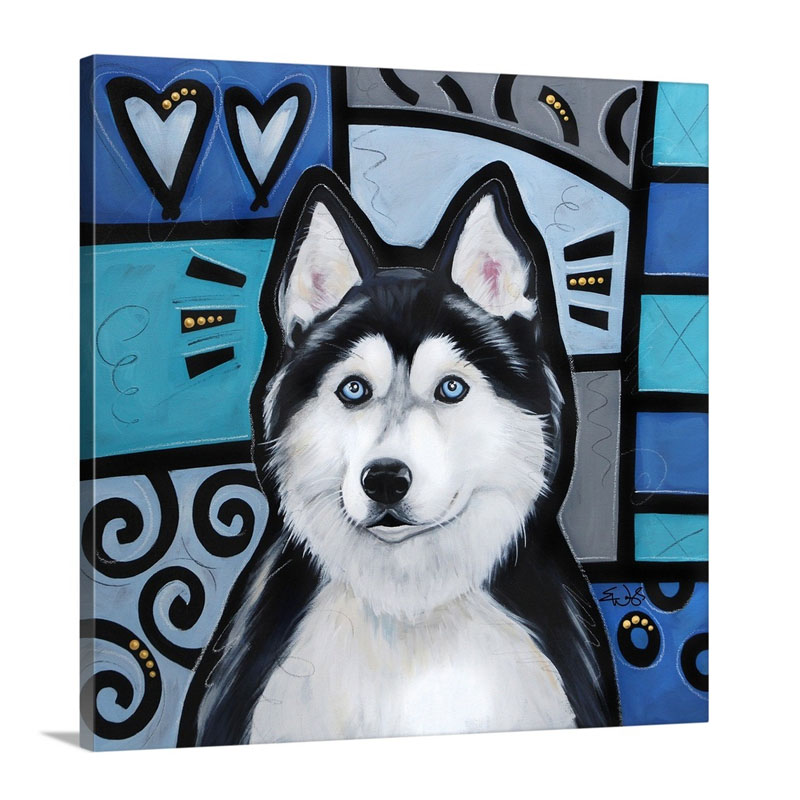 Siberian Huskie Pop Art Wall Art - Canvas - Gallery Wrap