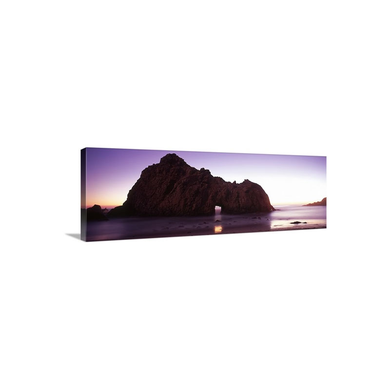 Silhouette Of A Cliff On The Beach Pfeiffer Beach Big Sur California Wall Art - Canvas - Gallery Wrap