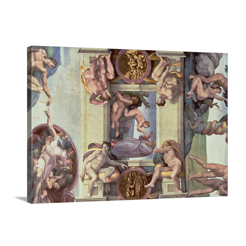 Sistine Chapel Ceiling 1508 12 The Creation Of Eve 1510 Fresco Post Restoration Wall Art - Canvas - Gallery Wrap