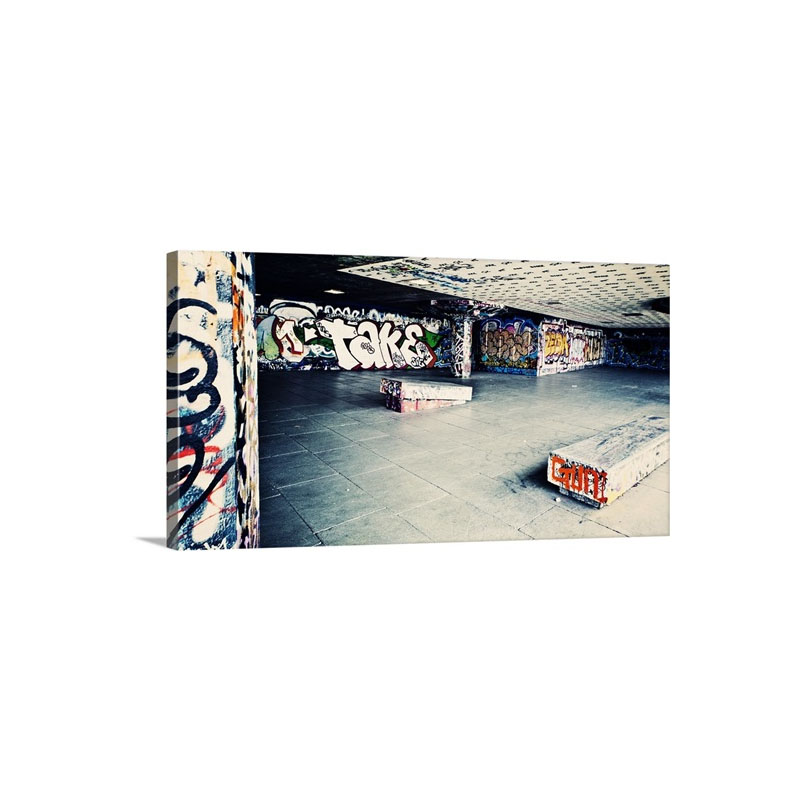 Skate Park With Graffiti On The Walls Wall Art - Canvas - Gallery Wrap