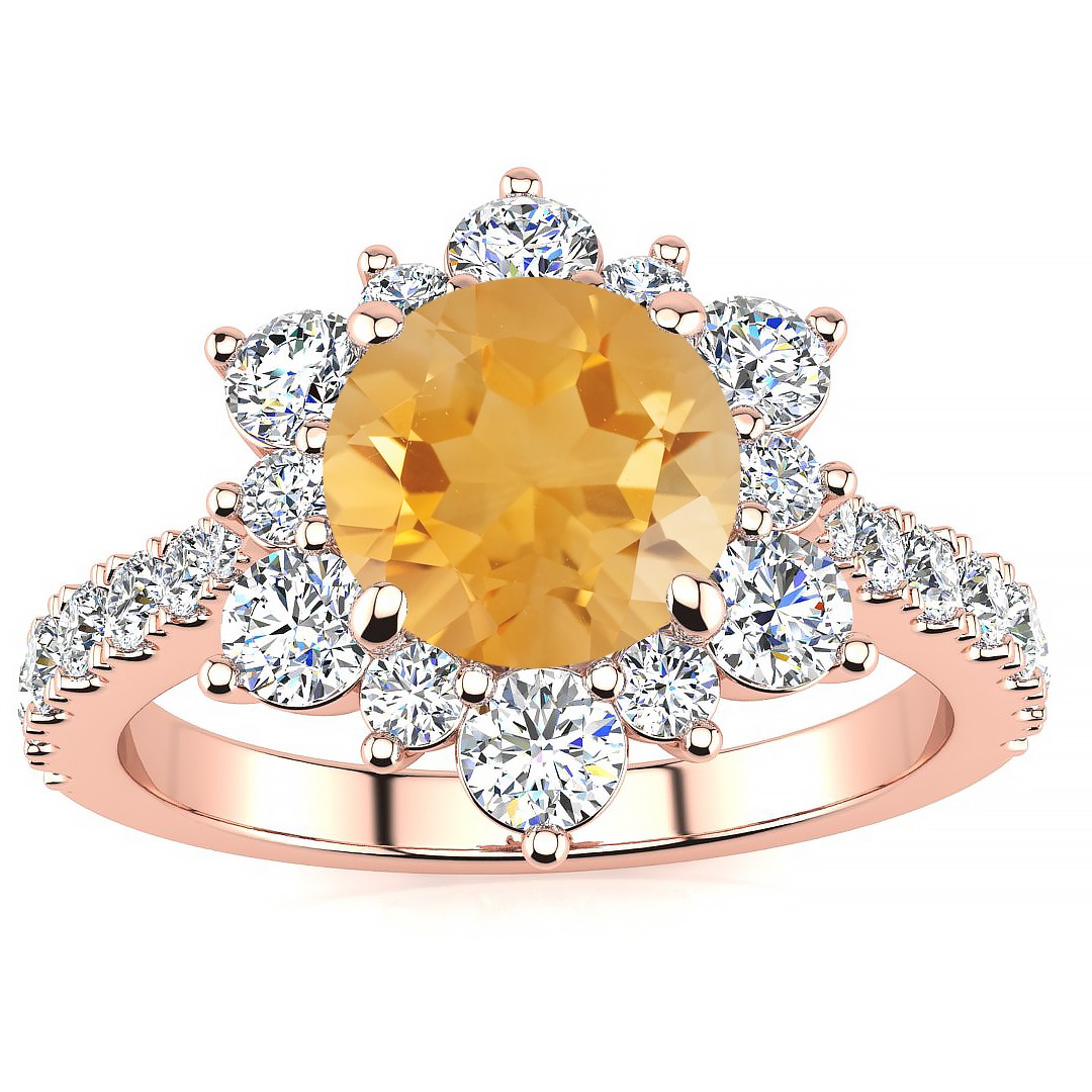 Snowflake Citrine Ring - Rose Gold