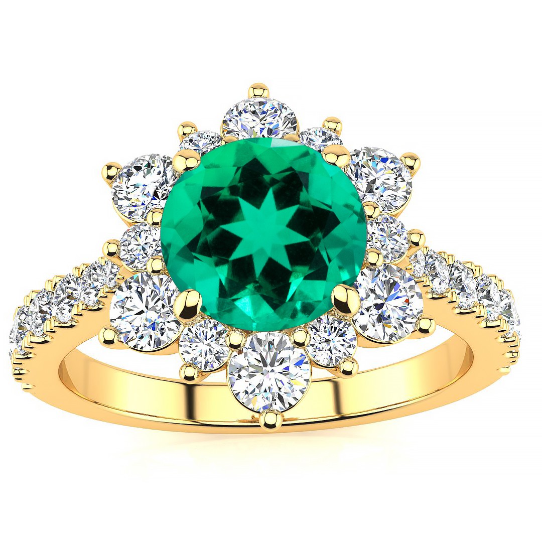 Snowflake Emerald Ring - Yellow Gold