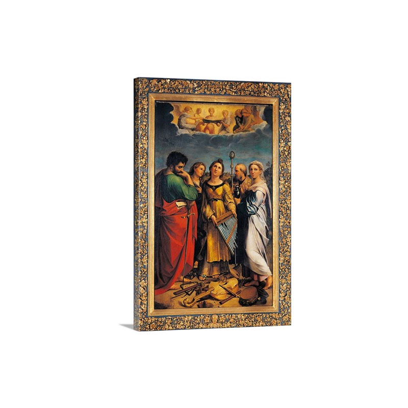 St Cecilia With Sts Paul John The Evangelist Augustine And Magdalene Wall Art - Canvas - Gallery Wrap