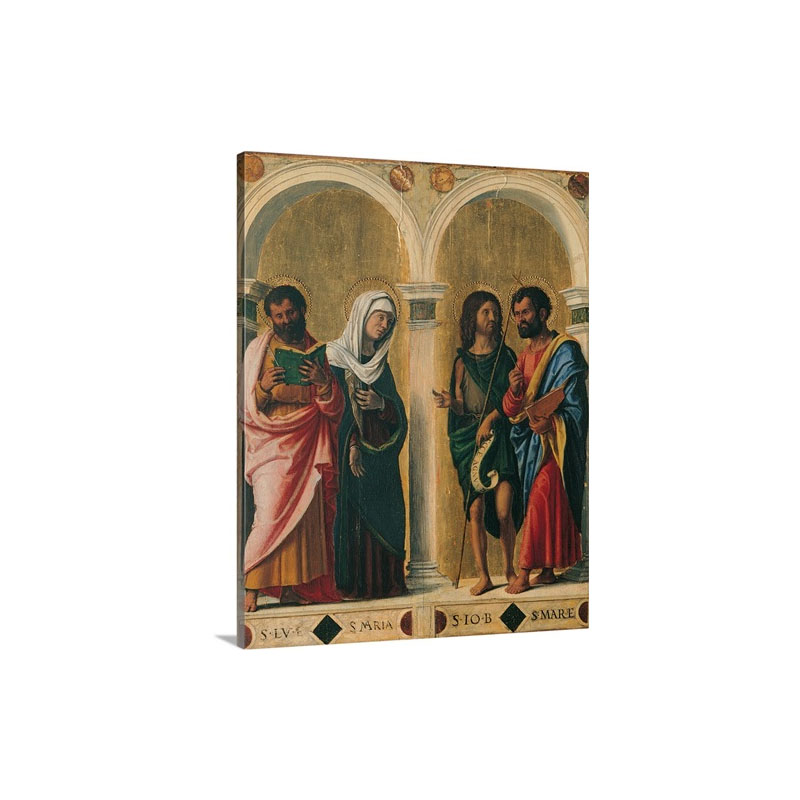 St Luke The Virgin St John The Baptist And St Mark By Workshop Of Cima Da Coneglia Wall Art - Canvas - Gallery Wrap
