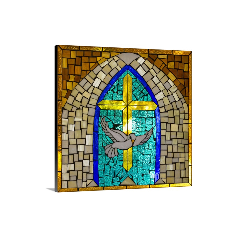 Stained Glass Cross V Wall Art - Canvas - Gallery Wrap