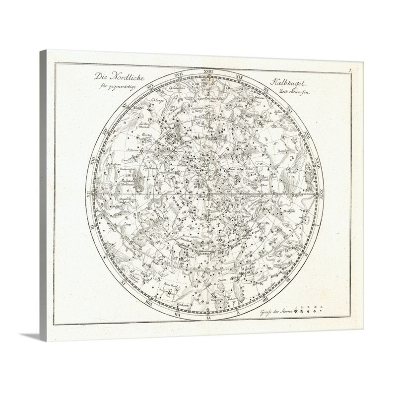 Star Map 1805 Wall Art - Canvas - Gallery Wrap