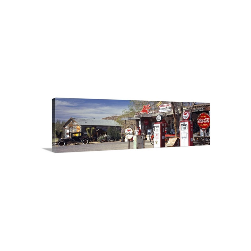 Store With A Gas Station On The Roadside Route 66 Hackenberry Arizona Wall Art - Canvas - Gallery Wrap