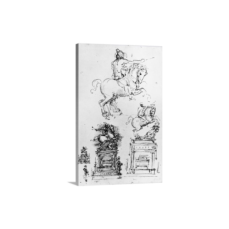 Study For The Trivulzio Monument By Leonardo Da Vinci Wall Art - Canvas - Gallery Wrap