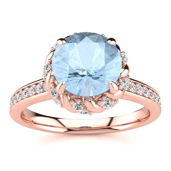 Sultana Aquamarine Ring - Rose Gold