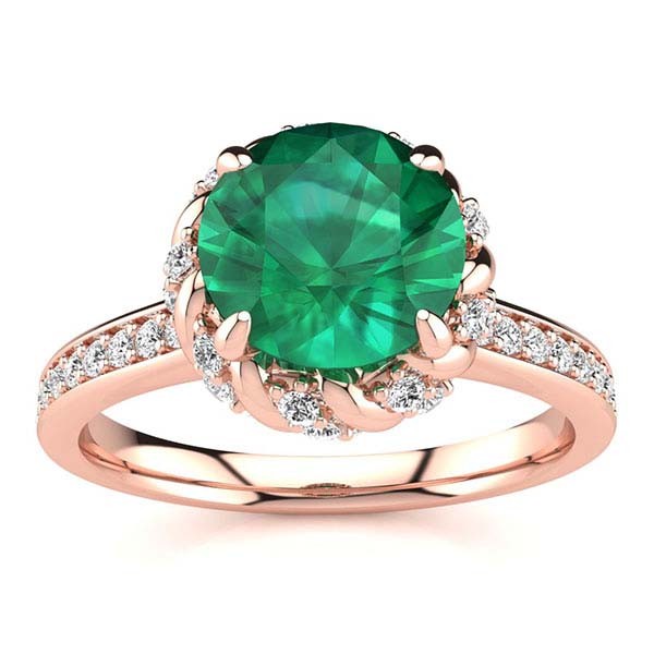 Sultana Emerald Ring - Rose Gold