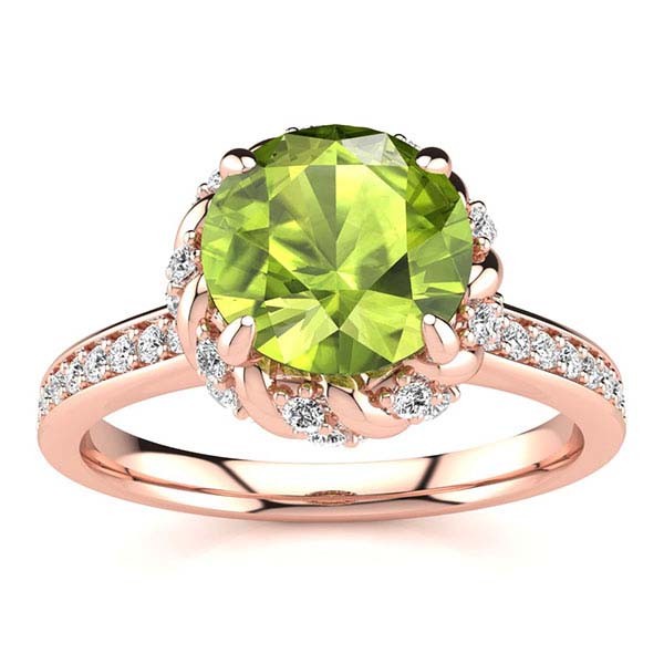 Sultana Peridot Ring - Rose Gold