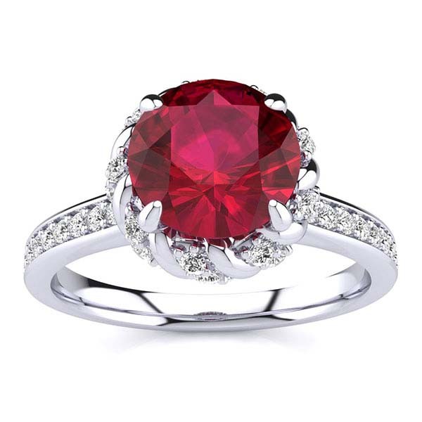 Sultana Ruby Ring - White Gold