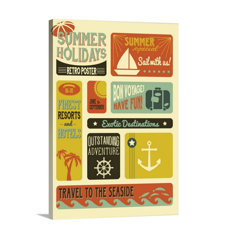 Summer Holidays Wall Art - Canvas - Gallery Wrap