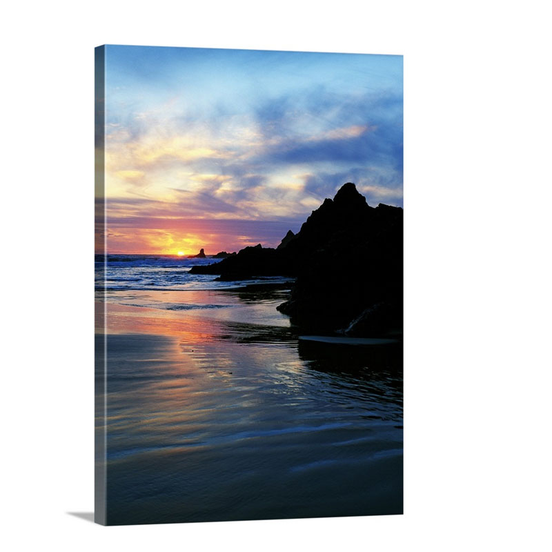 Sunset And Clouds Over Crescent Beach Wall Art - Canvas - Gallery Wrap