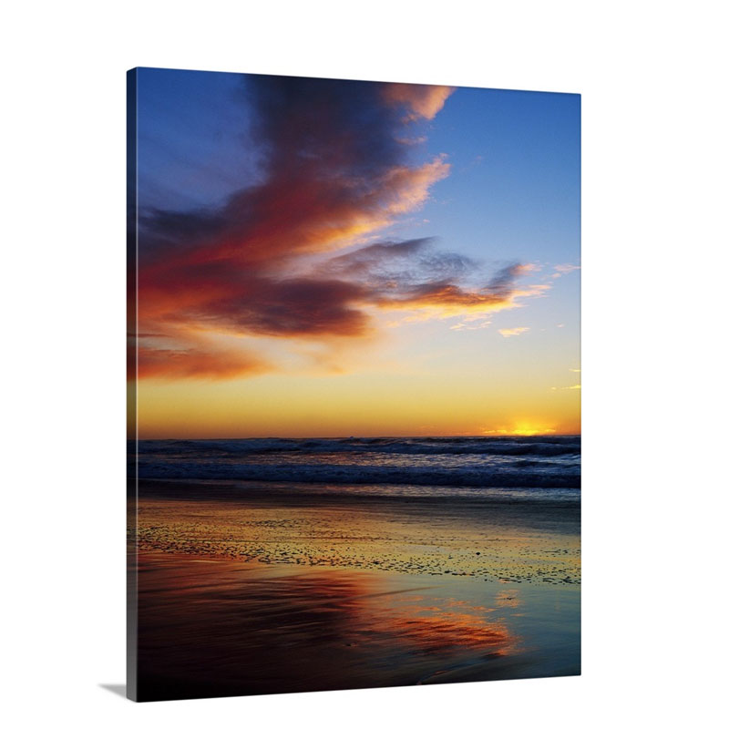 Sunset And Clouds Over Pacific Ocean Wall Art - Canvas - Gallery Wrap