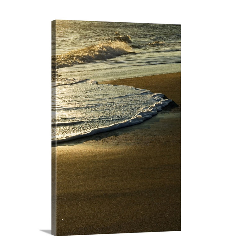 Surf On Sandy Beach Sunrise Light Outer Banks North Carolina Wall Art - Canvas - Gallery Wrap