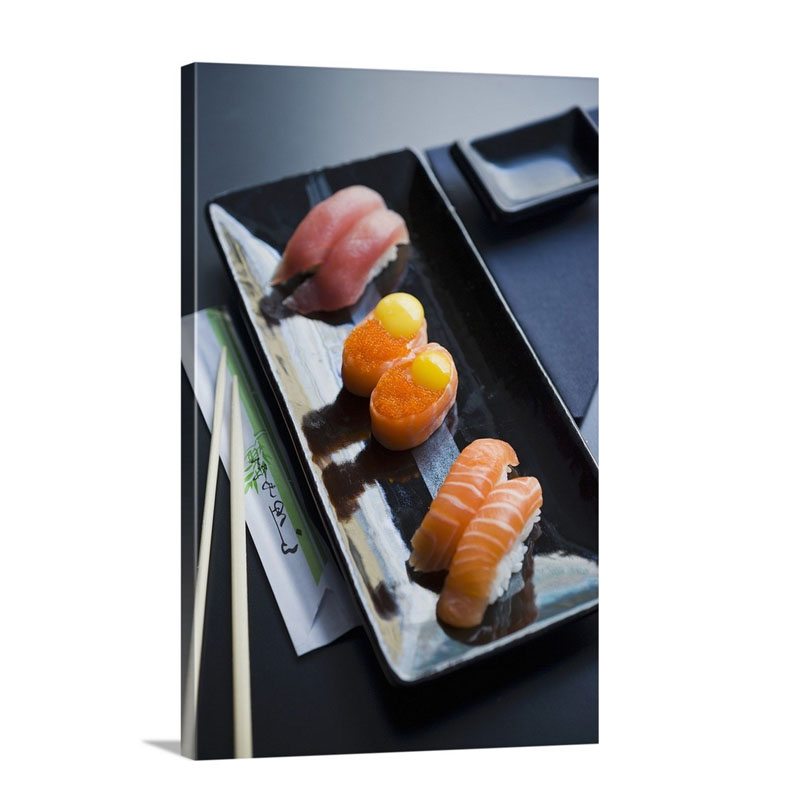 Sushi Platter With Nigiri And Maki Sushi Wall Art - Canvas - Gallery Wrap