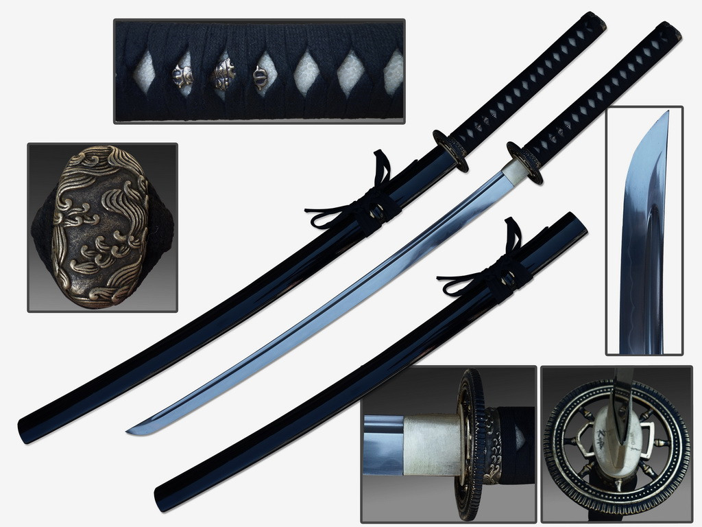 Defender 40 1/2 in. Hand Forged Samurai Sword 1060 Carbon Steel Shinogi Zukuri Style Blade