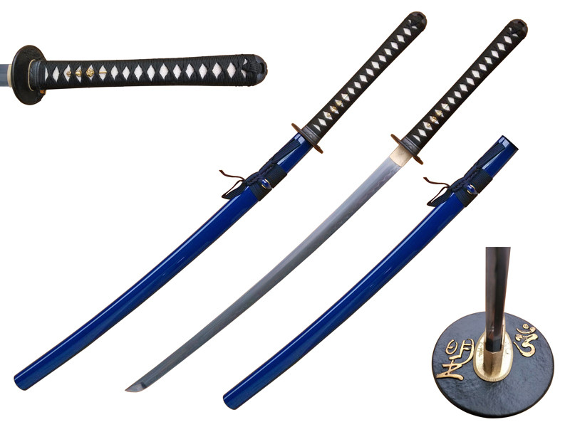 41 in. 1095 Carbon Steel Maru Shinogi Zukuri Blade Samurai Sword MUSASHI Tsuba