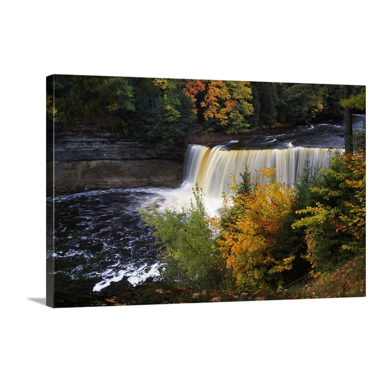 Tahquamenon Falls Autumn Color Forest Michigan Wall Art - Canvas - Gallery Wrap